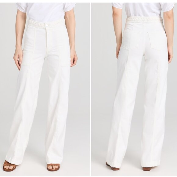 FRAME Braided Waistband Wide Leg Jeans Braided Waistband Wide Leg Jeans Size 29 - Picture 1 of 4